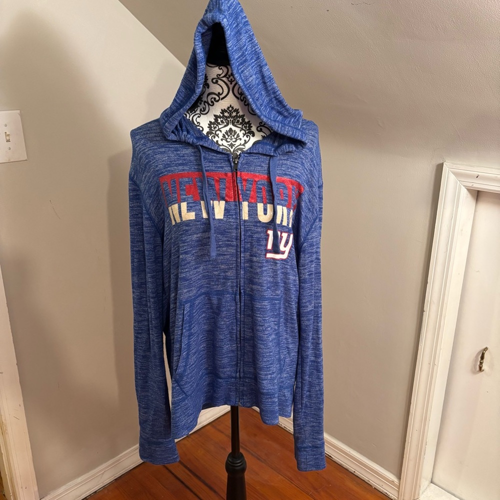 Women's New York Giants Glitter Sweater Full-Zip Hoodie size 2XL football NFL